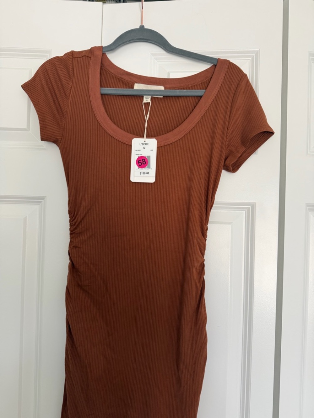 l*space Rust-Tone Ribbed Midi Dress - Picture 3 of 5